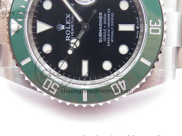 MiroTime 0701 Bold Submariner 41mm 126610 LV Kermit EWF Black Dial on SS Bracelet A 2765
